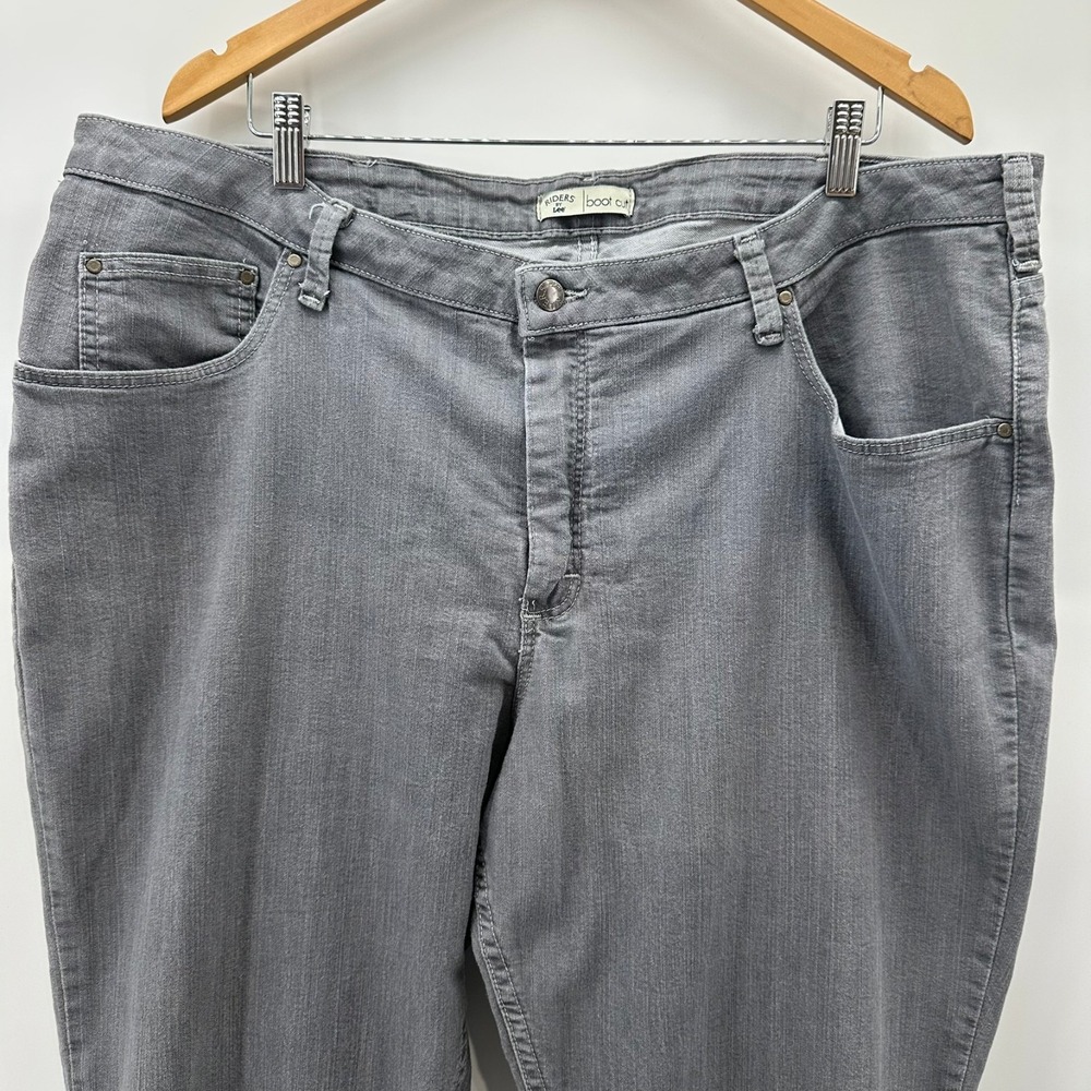 Riders By Lee Jeans Womens 22W Gray Denim Bootcut Leg Stretch High Rise 5-Pocket